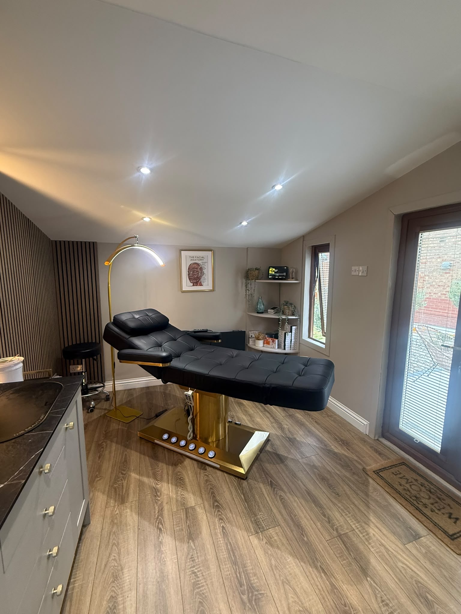 The treatment room at JS Aesthetics Beauty Lounge, Bangor