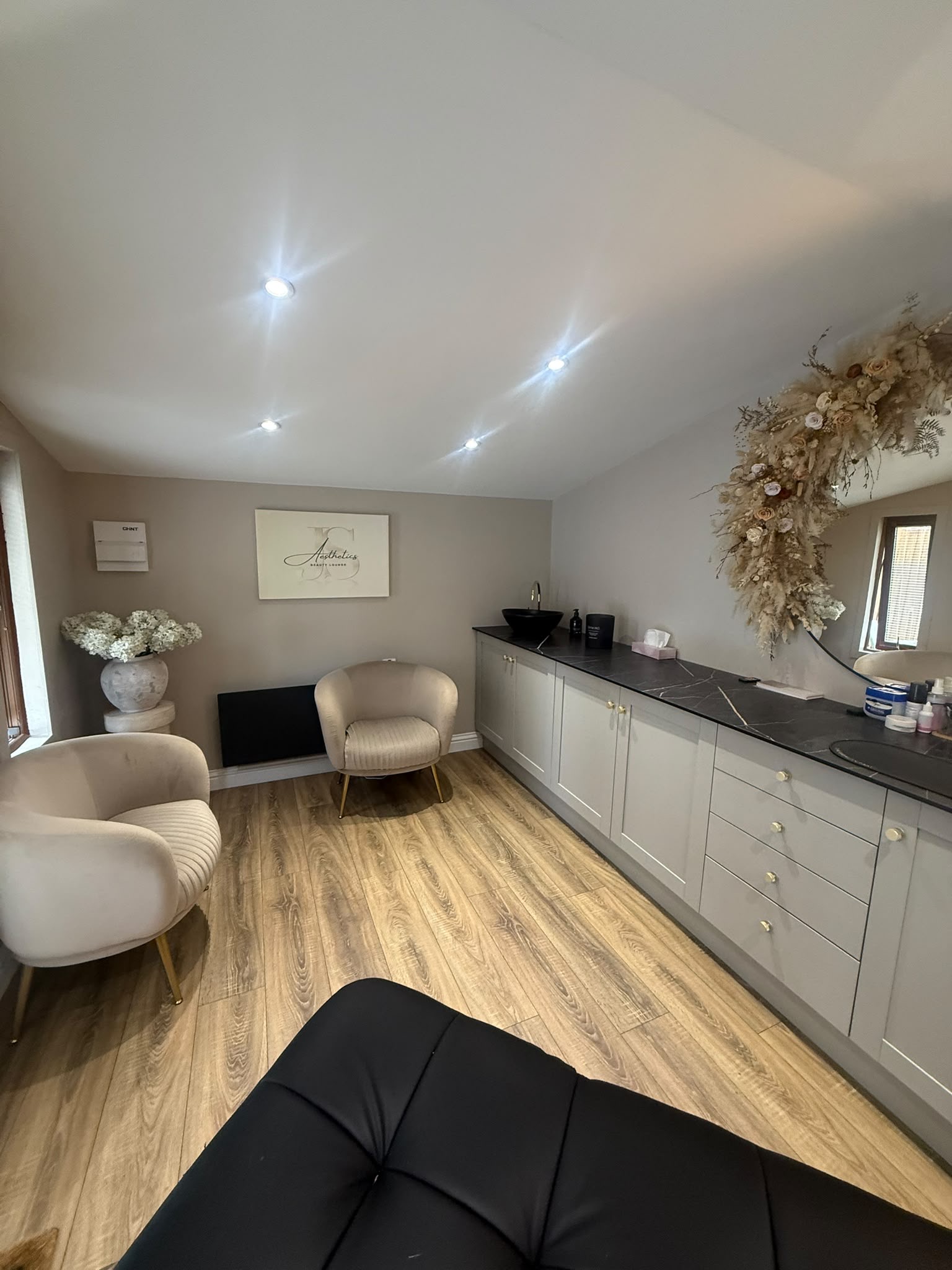 The lounge at JS Aesthetics Beauty Lounge, Bangor
